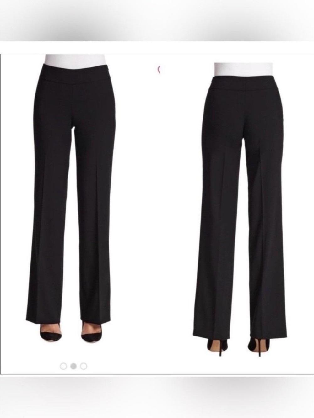 Akris Punto Classic Black Wide-Leg Dress Pants Trouser Cotton Blend Size 6